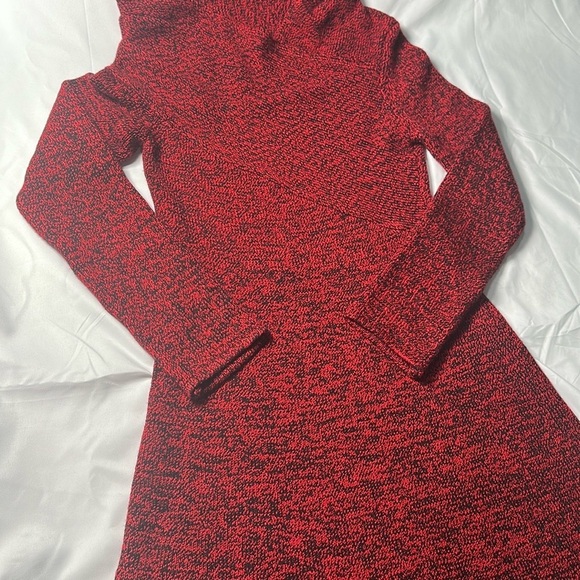 Zara Red and Black Knit Sweater Dress - Picture 5 of 12